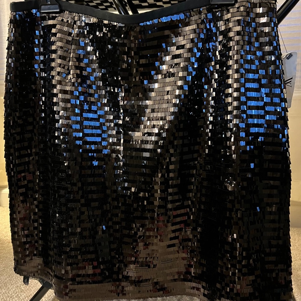 Sequin Skirt, Sz: Large, Black